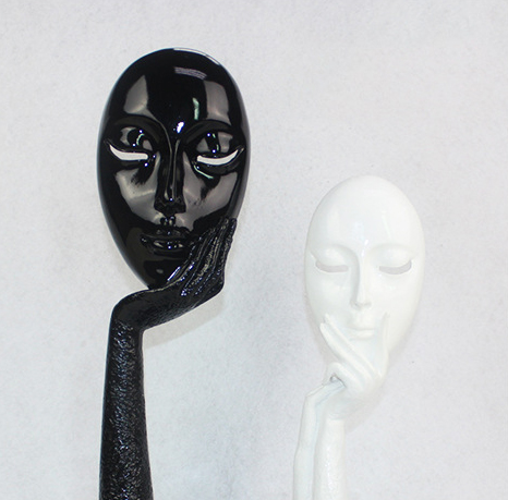 黑白面具树脂创意工艺品摆件